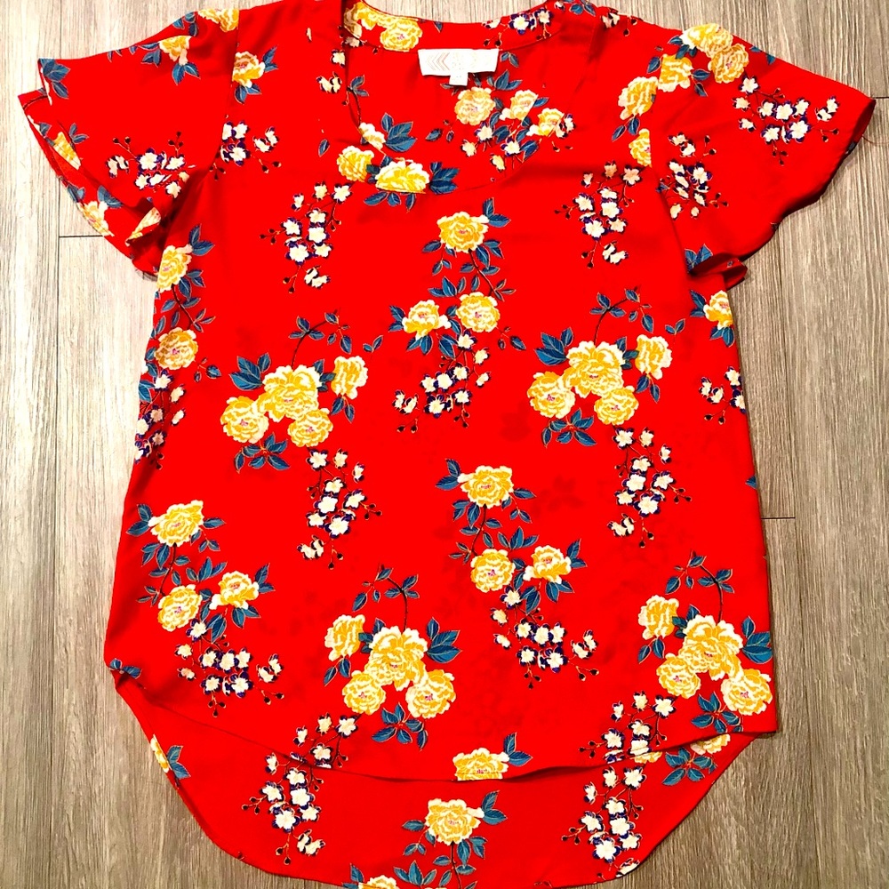SOLD!! Pink Rose blouse XS